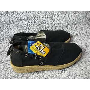BOBS Skechers Womens 5M Black Set Sail Highlights Alpargata Espadrille Slip On